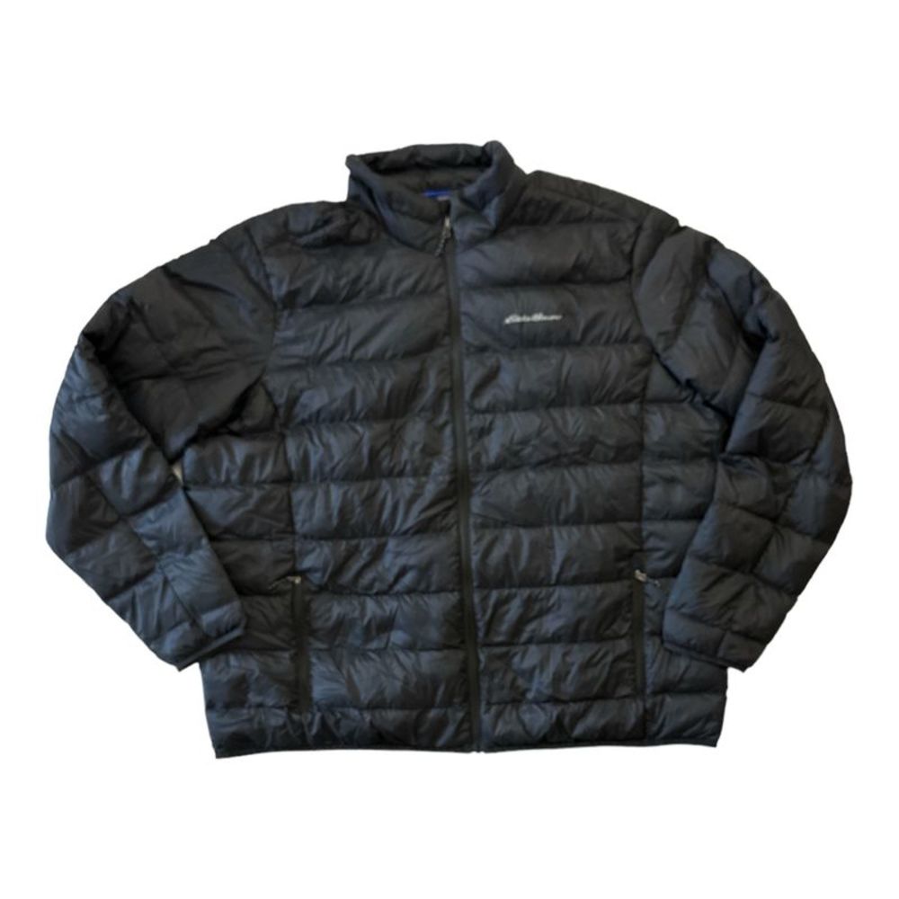 Caviar/Surf The Web - Eddie Bauer Men's Packable Full-Zip Funnel Neck Down Fille